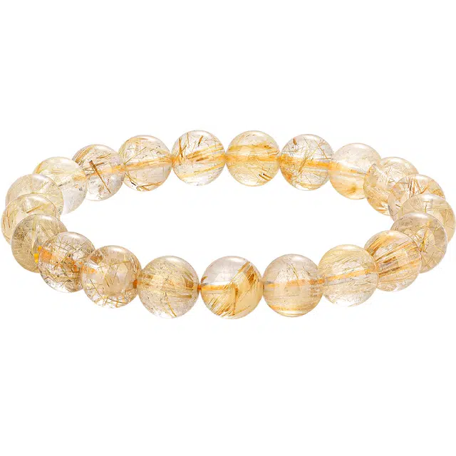 【财源滚滚】 老庙 财富之选事业开运 自信加持  能量爆棚 金光 事业腾达双向奔赴天然 黄发晶 手串 女款