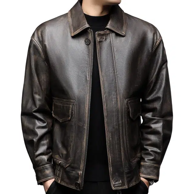 太子龍 品牌外套春秋潮流美式复古时尚宽松高端品质皮衣 男款