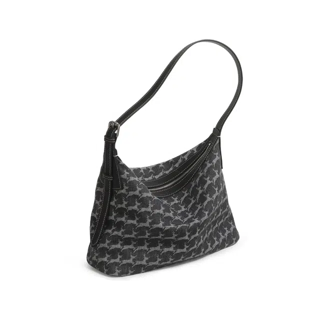 妙迪 通勤松弛小众 织物 单肩包 常规 女款 丹宁黑