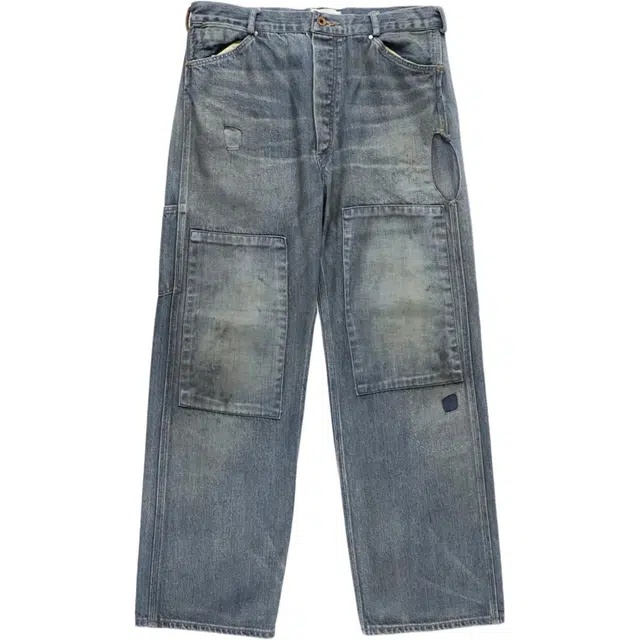 bowwow FW25 MINER'S REPAIRED DENIM WORK PANTS