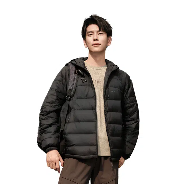 鸭鸭 户外运动连帽纯色羽绒服 男女同款