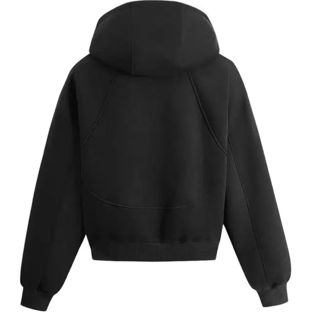 爱肯 美式解构拼接连帽开衫拉链上衣外套复古设计感简约百搭舒适休闲廓形宽松加绒保暖日常无性别主义时尚潮流卫衣 男女同款