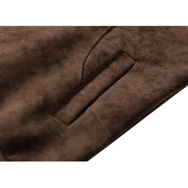 华夏儿女 秋季美式复古基础款松弛感纯色拉链夹克 男女同款