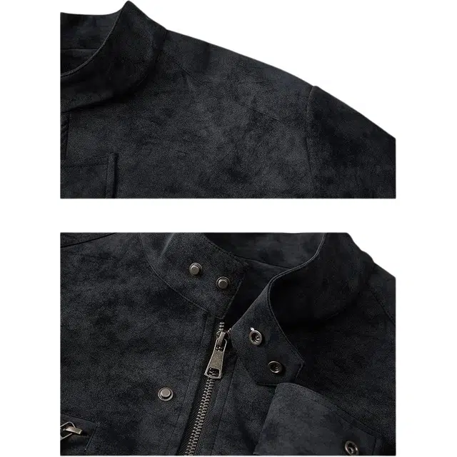 华夏儿女 秋冬季美式复古扎染立领防风保暖夹克 男女同款