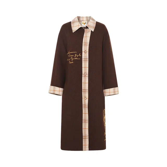 两三事 诗页漫游复古文艺时尚优雅大衣 女款