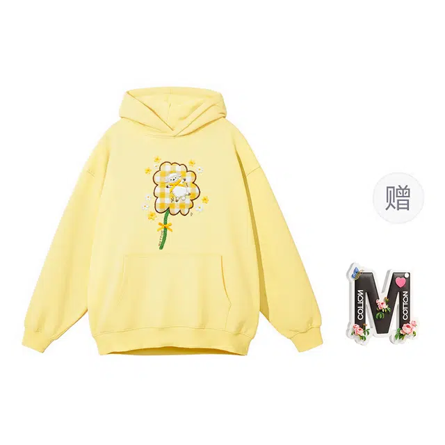 棉购 连帽简约宽松长袖上衣卫衣 女款