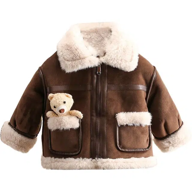 木清清夹克 冬季皮毛一体洋气可爱舒适保暖外套 儿童款
