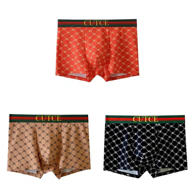 皇室品轩 男士精梳棉印花撞色中腰抗菌短裤平角内裤 男款