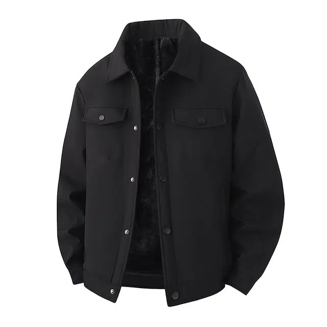 棉基因 冬季翻领翻盖口袋夹克优质棉棒球服保暖高个小个子日系男简约潮流夹棉袄子美式高街工装风青少年职场通勤学院风棉衣外套 男女同款