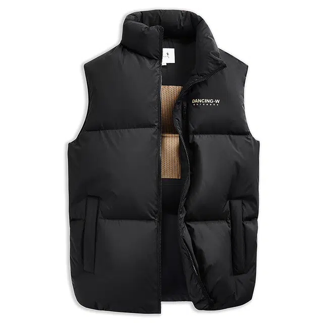 与狼共舞 蓄热石墨烯加绒高充绒立领防风聚热锁温舒暖时尚户外马甲 男款