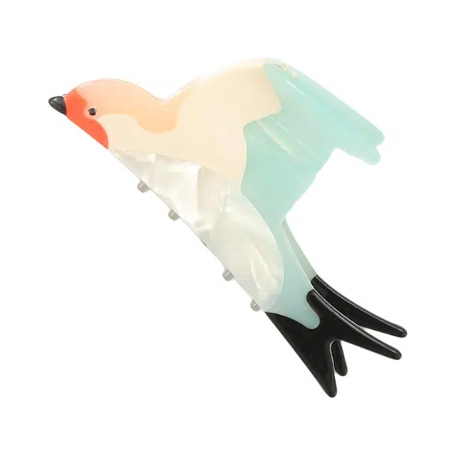 如花梦 小众新款小鸟动物鲨鱼夹可爱卡通燕子发抓后脑勺马尾半抓发饰 亚克力 发夹 女款