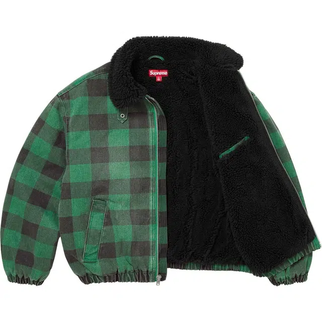 Supreme FW25 Faux Shearling Lined Bomber Jacket logo