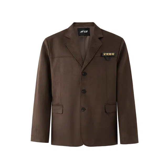 艾梵斯贝 美式复古轻熟老钱风平驳领韩系气质高级感日常通勤百搭宽松休闲舒适时尚品质轻奢高端商务秋季西装 男款