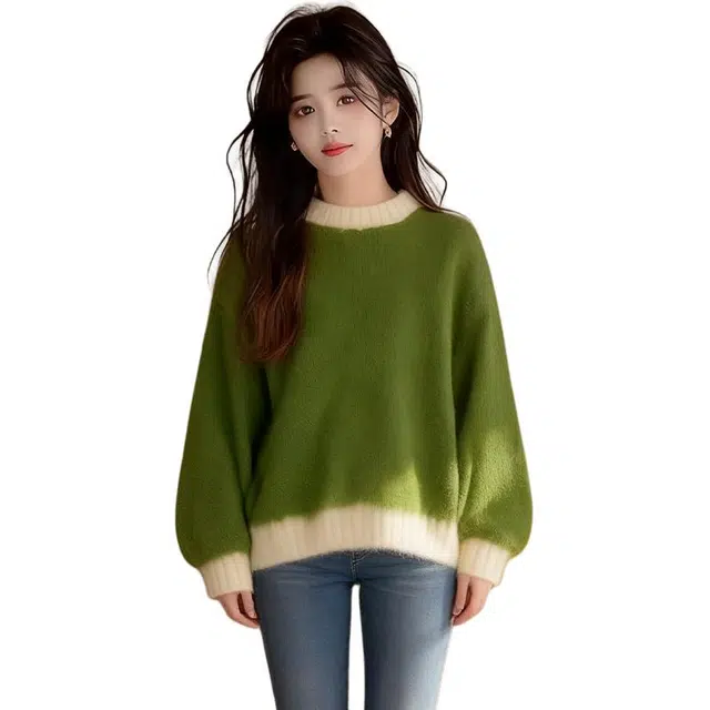 丝絮丝绸 早秋季韩系高级感软糯穿搭多巴胺上衣针织衫 女款