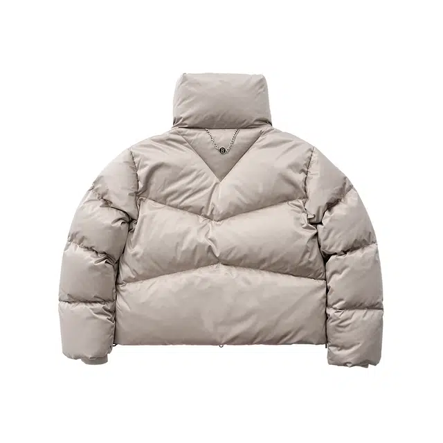 BENMYSHOWER Plaid Lined Short Down Jacket