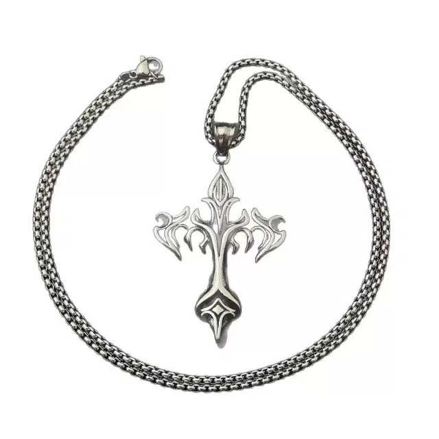 尚先生 火焰复古十字架 合金 项链 男女同款情侣款