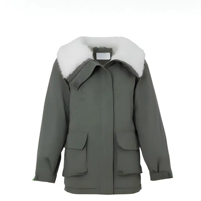 囍鱼少女 羊羔毛派克服女冬季加绒加厚棉衣小个子韩系棉袄外套棉服 女款