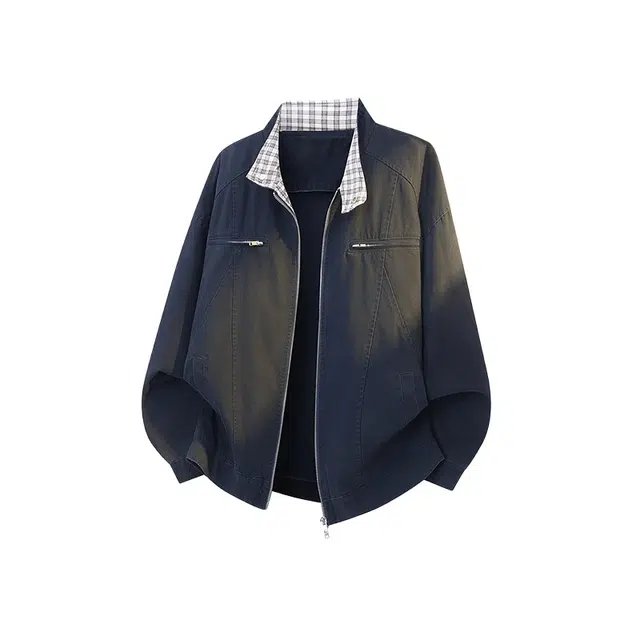 假日伯爵 秋冬季长袖男装痞帅气质小众设计学生流行简约慵懒感文艺宽松休闲外套夹克 男女同款