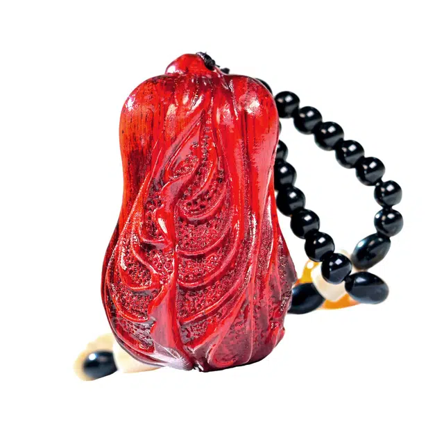 仙友 国潮新中式如意百财手工精雕四季发财质盘玩随身把玩挂件文玩 紫檀属 木作把件 男女同款情侣款