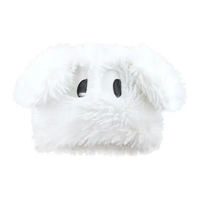 恩僾德 可爱搞怪小狗帽子女秋冬季毛绒帽大眼睛小众百搭可爱护耳加厚高颜值学生显脸小帽子潮 聚酯纤维 绒线帽 男女同款情侣款