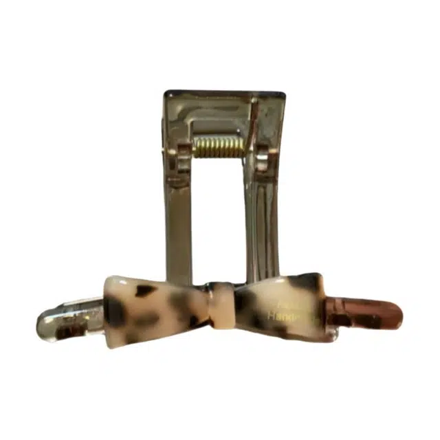 尚先生 法式气质豹纹蝴蝶结中号抓夹气质甜酷鲨鱼夹毽子头发夹发卡发抓 发饰 女款