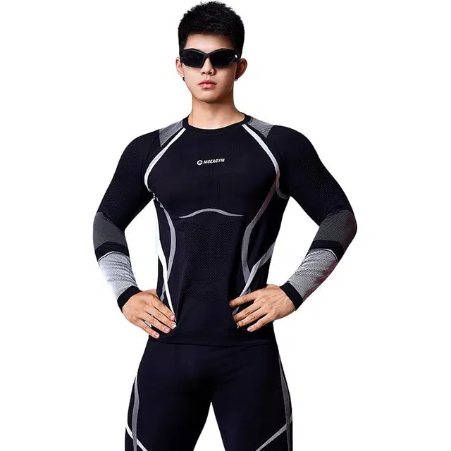墨立方 远红外升温技术滑雪场贴身健身衣 男款