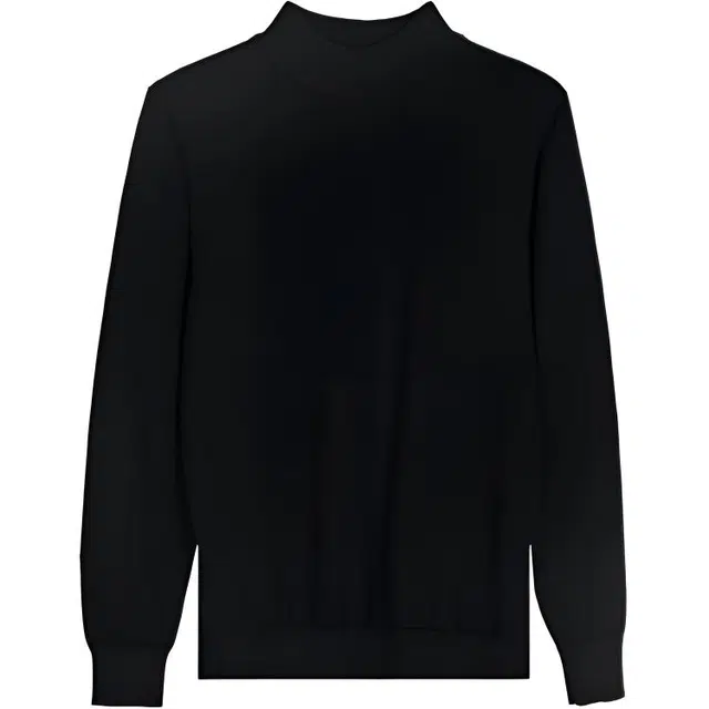 唔刃 美式复古纯棉柔感无压修身半高领打底衫内搭长袖  轮廓风 盐系减龄随性质感穿搭针织衫 男款