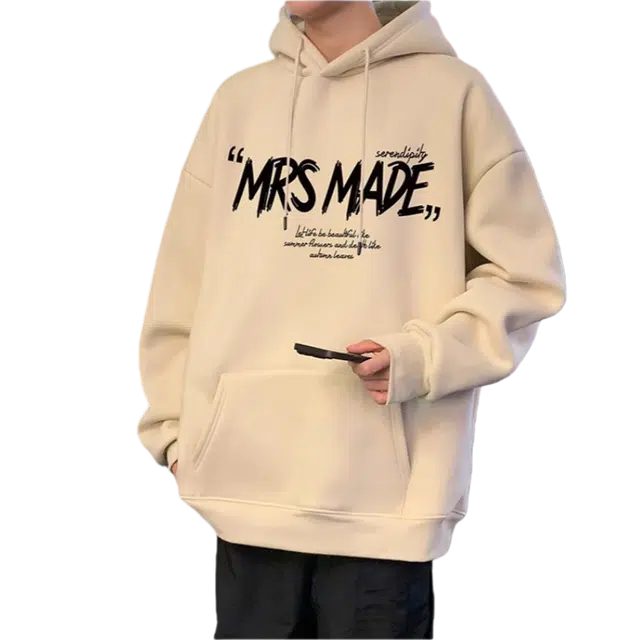 北极绒 纯棉春秋季美式高街男装帽衫宽松潮牌连帽外套卫衣 男款