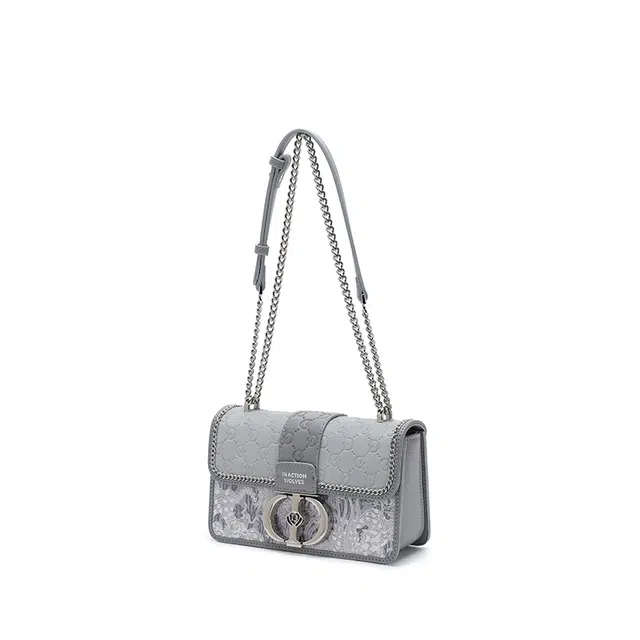 SEPTWOLVES PU Shoulder Bag Gray