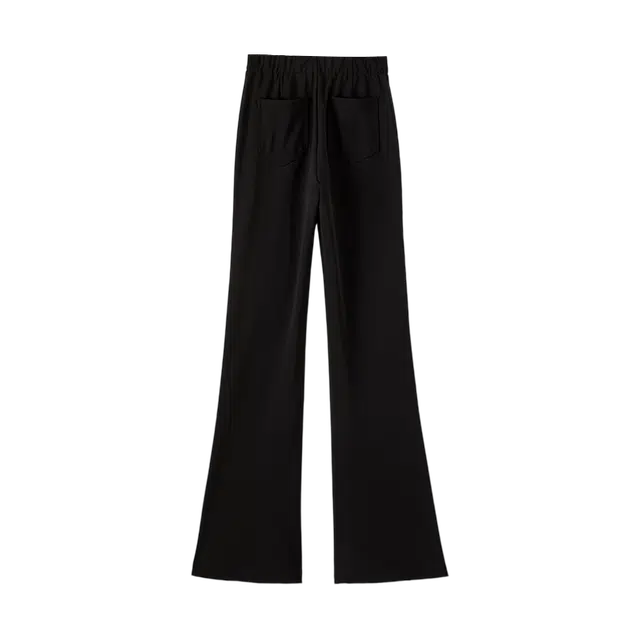 晚白 高腰显瘦修身弹力喇叭裤休闲裤 女款