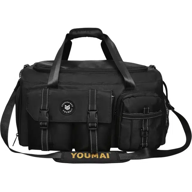 彤彤兔 拉链开合大容量休闲简约 尼龙 旅行包 男女同款情侣款 黑色/粉色/卡其色/黄绿色/黄色/军绿色