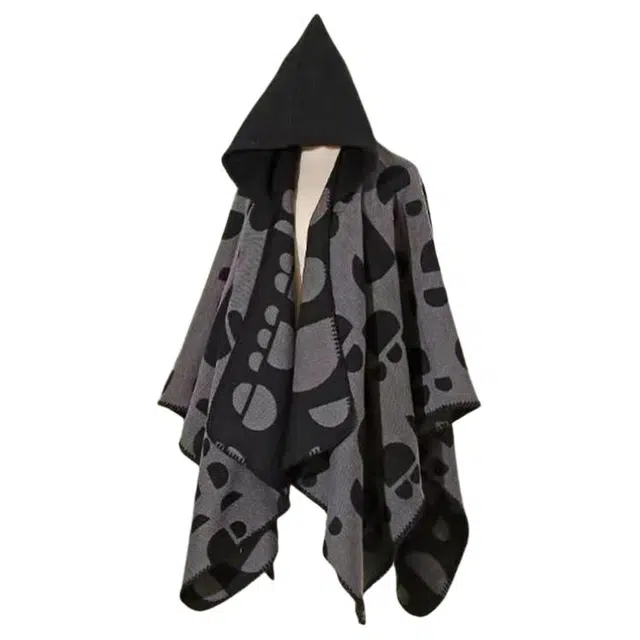 山一丸 民族风拍照云南丽江草原川西旅行穿搭保暖斗篷外搭加厚 仿羊绒 披肩 女款