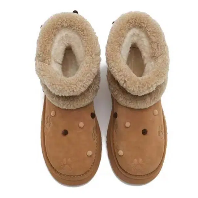 绒面 七彩球可爱甜妹时尚经典百搭舒适 短筒 雪地靴 女款