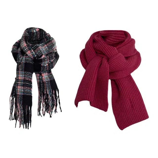 东鲸岁时记 学院风韩系氛围感条纹保暖秋冬多巴胺学生通勤日常百搭简约款 绒线围巾 男女同款情侣款