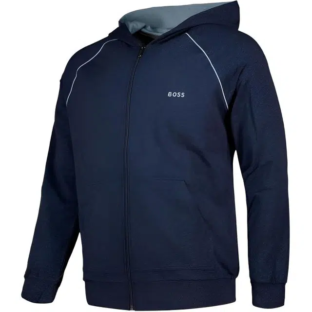 HUGO BOSS Striped Letter Hoodie Jacket