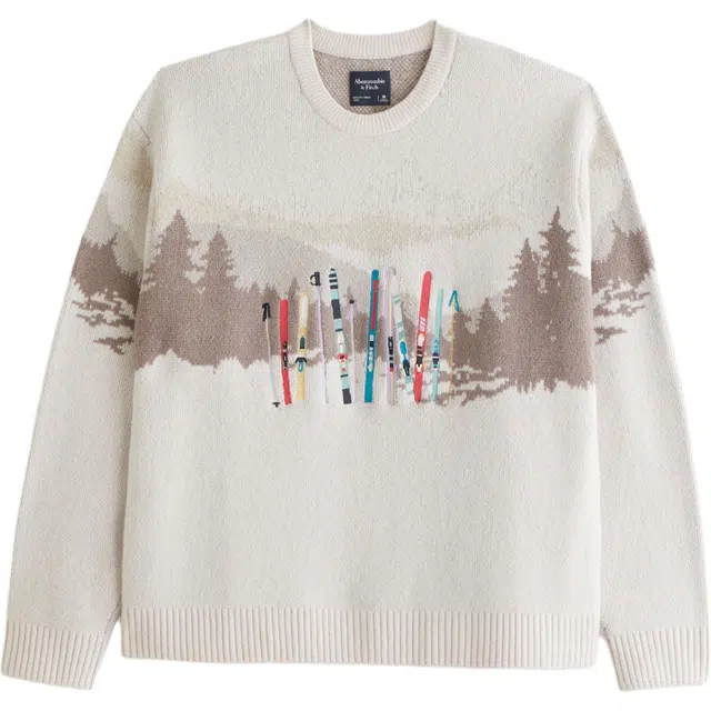 Abercrombie & Fitch Oversized Ski Pattern Sweater