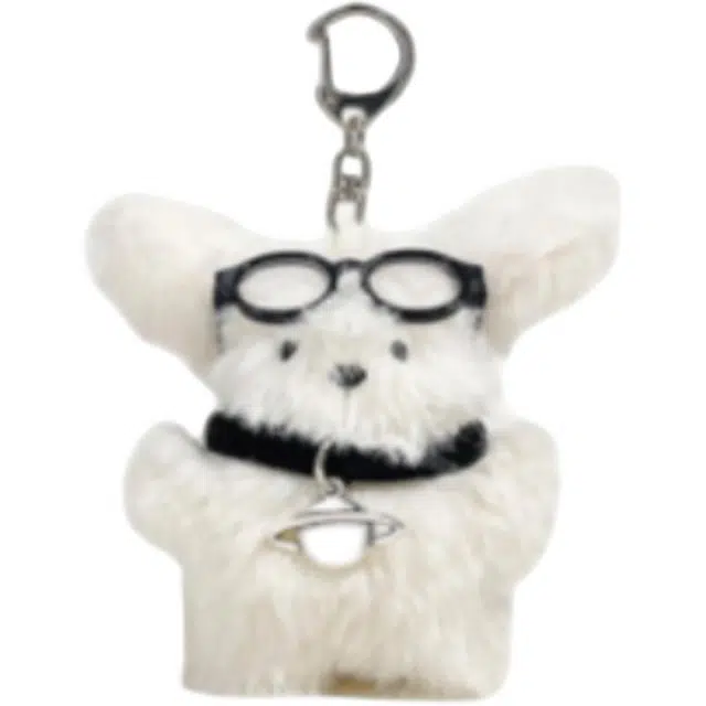 雄俊 超软萌眼镜小奶狗挂饰 卡通创意长耳朵背包奶油小狗 玩偶 毛绒挂件