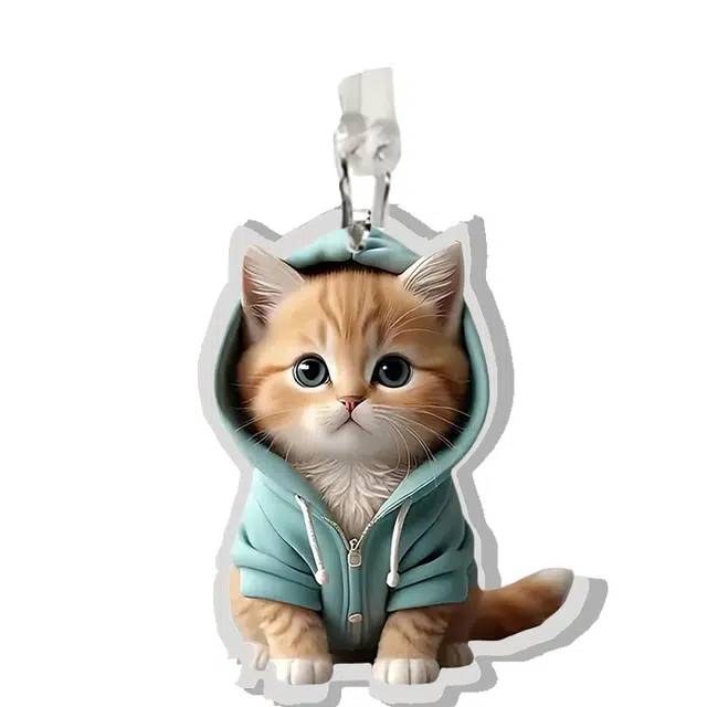 零界 蓝衣小猫 创意防尘塞 小书包可爱时尚潮流 亚克力  挂件  男女同款情侣款