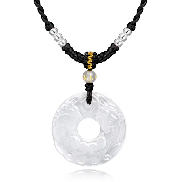 老凤祥 招财貔貅平安扣 新中式国潮精致瑞兽纳福财源滚滚 简约小众轻奢时尚通勤百搭高级感足银锁骨链#好运 玉髓 项链 男女同款情侣款