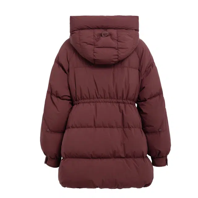 鸭鸭 加厚冬季韩版休闲中长款连帽长袖羽绒服 女款