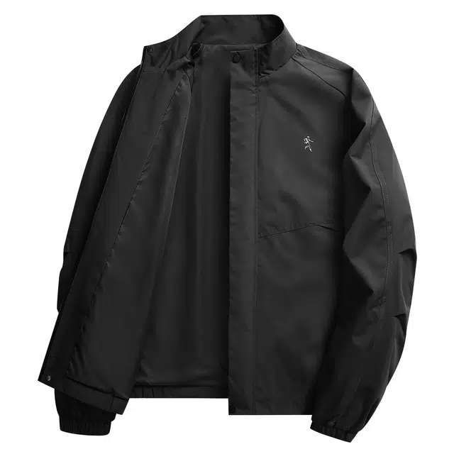 与狼共舞 高密垂感抗皱时尚挺括按扣立领户外轻薄夹克外套 男款