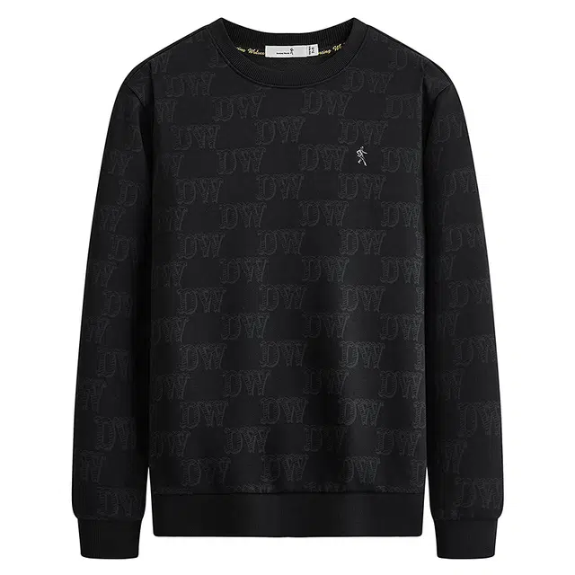 与狼共舞 美式潮流时尚字母满印高棉亲肤柔软弹力舒适圆领长袖卫衣 男款