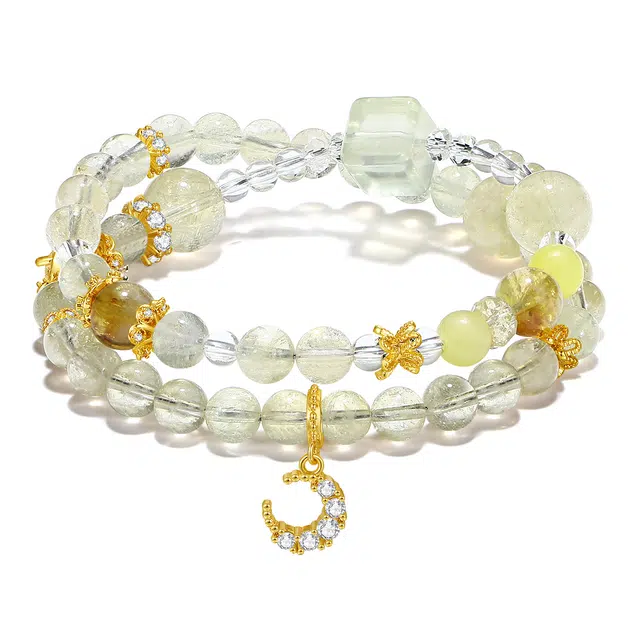 【普陀山官方已过香】 普陀山文创 八方吸金新中式招财小霸王小众轻奢高级感财运亨通转运双圈叠戴精致百搭#好运 黄水晶 手串 男女同款情侣款