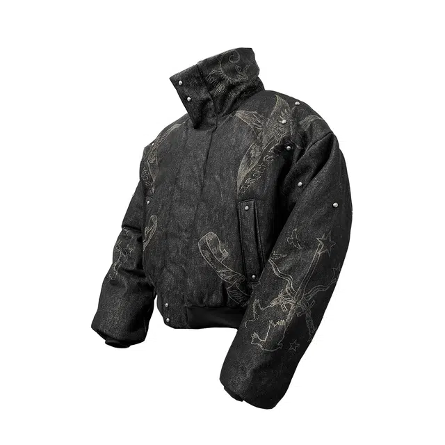 WANNA LAB FW25 Denim Graffiti Cotton Jacket