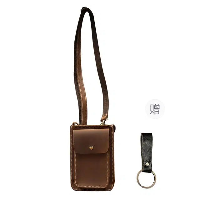 Simple&nature Brown Leather Crossbody Bag