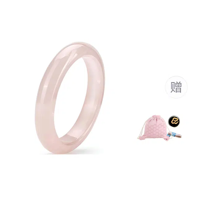 周大生 招桃花 招财来爱 助学业助事业招财 甜美百搭 灵动温柔好事发生 日常勤气质显白 好运天然 粉水晶 手镯 女款