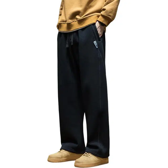 希越 纯色简约直筒休闲裤 男款