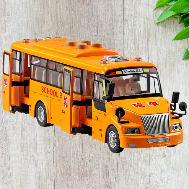 卡威 大号合金校车公交车巴士 火车/摩托/汽车模型