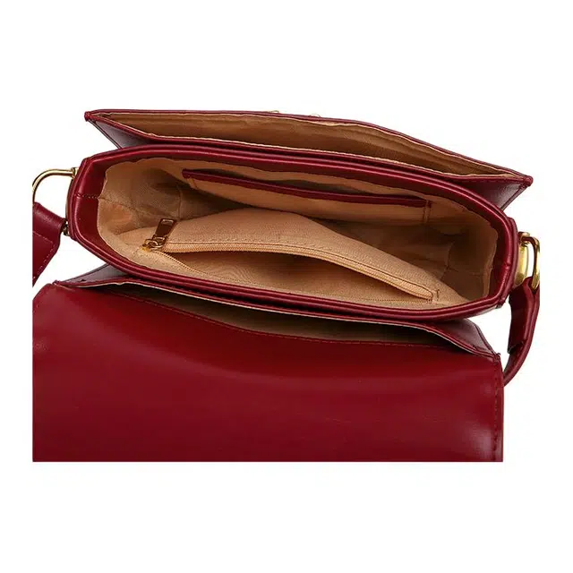 恒源祥 百搭时尚 超纤合成革 单肩包 常规 女款 红色