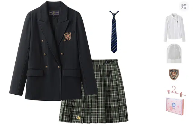 东鲸岁时记 简约时尚长袖上衣百搭优雅短裙裙装套装 女款